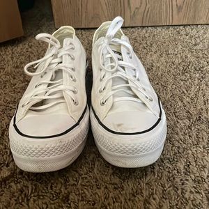 white platform converse low top